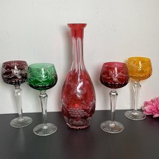Cut Crystal Wine or Water Goblet with Star-Cut Foot and Vertical Panel Cuts — listing 6