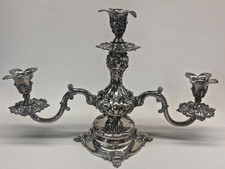 Reed & Barton Silverplate 4-Light Candelabra Centerpiece with Glass Bowl, Pattern 331 — listing 4