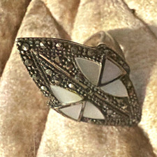 Sterling Silver Solitaire Ring with Cubic Zirconia Center and Pavé-Set Shoulders — listing 5