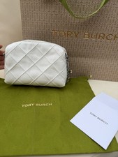 White Quilted Leather Handbag with Chain-Link Grommet Trim — listing 6
