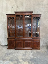 Vintage Mahogany Two-Door China Cabinet with Astragal Glazed Doors and Ball-and-Claw Feet — listing 6