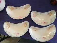 Vintage Red Transferware Shell-Shaped Bone Dish with Floral Pattern — listing 2