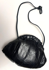 Vintage Brown Snakeskin Crossbody Flap Bag with Tassel — listing 5