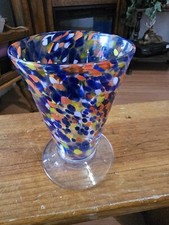 Hand-Blown Green Rim Bubble Glass Goblets, Pair — listing 6