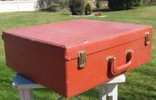 Antique Wood & Brass-Bound Steamer Suitcase with S.W.L. Monogram — listing 3