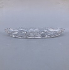Cut Crystal Diamond & Cross-Hatch Footed Celery/Thistle Vase with Star-Cut Base — listing 4