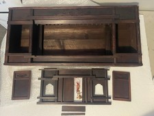 Antique Japanese Zushi Portable Buddhist Shrine with Standing Amida Buddha Figure