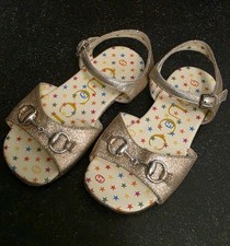 Gucci Toddler Girls Silver Metallic Leather Star Mary Jane Ballet Flats with Bluebird Applique — listing 4