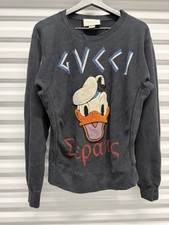 "Disney x Gucci" Interlocking GG Logo Sweatshirt with GG Monogram Sleeves, Burgundy — listing 6