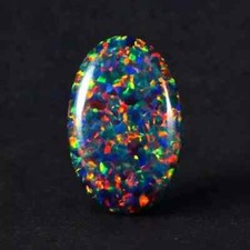 Solid Australian Boulder/Crystal Opal Freeform Cabochon, Multicolor Play-of-Color