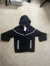 Nike Sportswear Windrunner Full-Zip Hoodie, Black/White Printed Chevron Yoke, Men's Small — listing 2