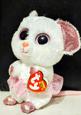 TY Beanie Boo White Mouse Ballerina Plush with Pink Tutu and Glitter Eyes — listing 2