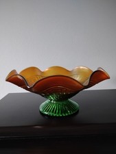 Vintage Clear Glass Ruffled/Crimped Rim Bowl with Footed Base — listing 4