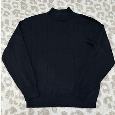 Harve Benard by Benard Holtzman Black Ribbed Mock Neck Sweater