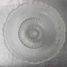 Frosted Glass Ruffle-Edge Ceiling Lamp Shade with Red & Silver Floral Decoration — listing 2