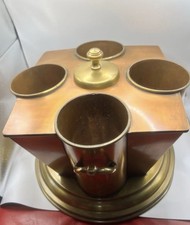 Antique Copper & Brass Wine Caddy Bottle Holder with Center Handle — listing 5