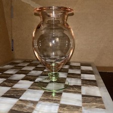 Vintage Watermelon Depression Glass Optic Panel Footed Vase/Parfait — listing 3