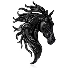 Carved Resin Horse Head Brooch Pin with Bridle Detail — listing 3