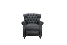Barcalounger Brown/Wine Leather Club Chair Recliner — listing 2