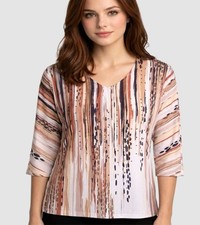 Chico's Rib Dolman Sandwash Tee 3/4 Sleeve Top, Citrus Yellow, Size 1 (M) — listing 5