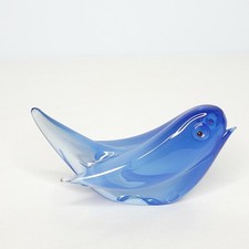 Murano-Style Hand-Blown Art Glass Bird Figurine with Amber & Amethyst Sommerso Body — listing 2