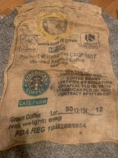 Starbucks Cafés Do Brasil Empty Burlap Coffee Bean Sack (Jute, Unwashed Brazil) — listing 2