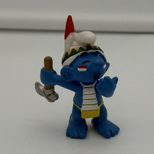 Vintage 1982 Schleich Peyo Smurf PVC Figurine on Wallace Berrie Card - Fireman/Black Outfit Fireman Smurf — listing 2