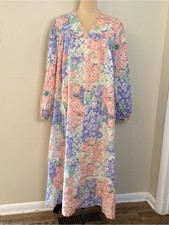 Vintage Komar Two-Tone Pink & Blue Satin Nightgown / Bed Jacket — listing 5