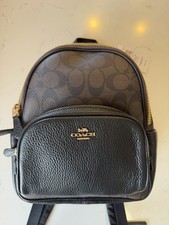 Coach Mini Backpack in Pink Nylon and Red Pebbled Leather with Script Logo — listing 4