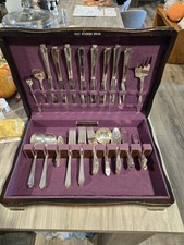 1847 Rogers Bros Silverplate Flatware Set in Original Wooden Chest (Mixed Patterns) — listing 6