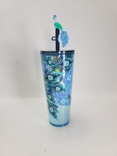 Starbucks 2023 Holiday Stainless Steel Tumbler 24 oz, Ornaments & Fireworks Design, listing 2