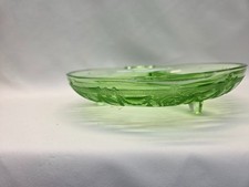 Green Uranium Depression Glass Elongated Relish/Celery Dish, 8" x 3" — listing 5