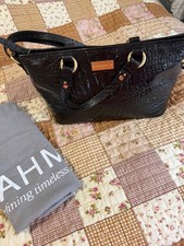 Black Pebbled Leather Top-Handle Satchel Handbag, Unbranded — listing 6