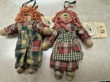 Boyds Bears Bearwear Archive Collection Raggedy-Style Doll Ornaments, Pair (Girl & "Molasses" Boy) — listing 4