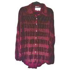 Burgundy Velour Long-Sleeve Top, Maker Unknown