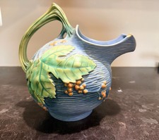 Roseville Pottery Bushberry Pattern Tilt Pitcher (Ice Lip) in Brown — listing 4