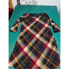Jessica Howard Purple & Gray Plaid Cowl Neck Short Sleeve Sweater Dress, Size S — listing 2
