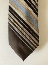 Vintage 1970s Wemlon by Wembley Brown Orange Striped Wide Necktie Polyester — listing 4