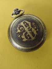 Spanish Toledo Damascene Watch Fob with Griffin and Bird Motifs — listing 2