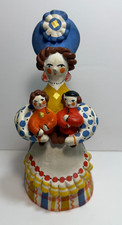 Russian Dymkovo-Style Painted Clay Folk Figurine — Elephant with Three Riders — listing 3