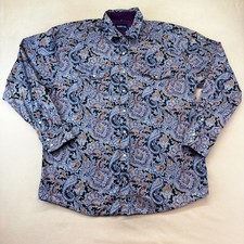 Resistol Men's Long Sleeve Button-Down Paisley Print Western Shirt with Orange Contrast Trim, Size 3XL — listing 6