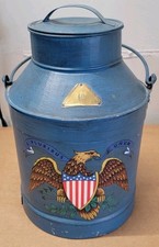 Vintage Hand-Painted Tole Milk Can with Fruit Still Life Decoration — listing 3