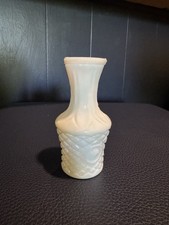 Vintage Milk Glass Bud Vase with Quilted Diamond and Beaded Pattern — listing 6