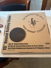 The Pampered Chef 15" Round Baking Stone, Family Heritage Collection #1370, New in Box