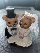 Large Plush Teddy Bear in Cream Satin Groom Tuxedo with Top Hat — listing 2