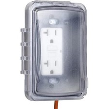 TayMac Clear Weatherproof Receptacle Cover, 16-in-1 Configurations, 2 3/4" Depth, Single Gang, listing 4