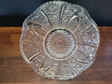 Vintage Pressed Glass Serving Bowl with Fan and Arch Pattern — listing 6