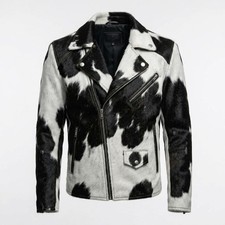Vintage Cowhide Calf-Hair Front Jacket with Black Knit Sleeves, National Cotton Registry Tag — listing 2