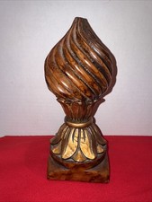 Pair of Gilt Carved Feather-Motif Finials / Decorative Bud Vases — listing 2