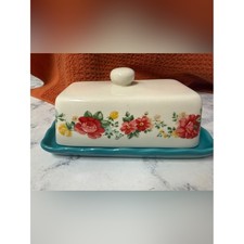 The Pioneer Woman Vintage Floral Stoneware Covered Butter Dish — listing 6